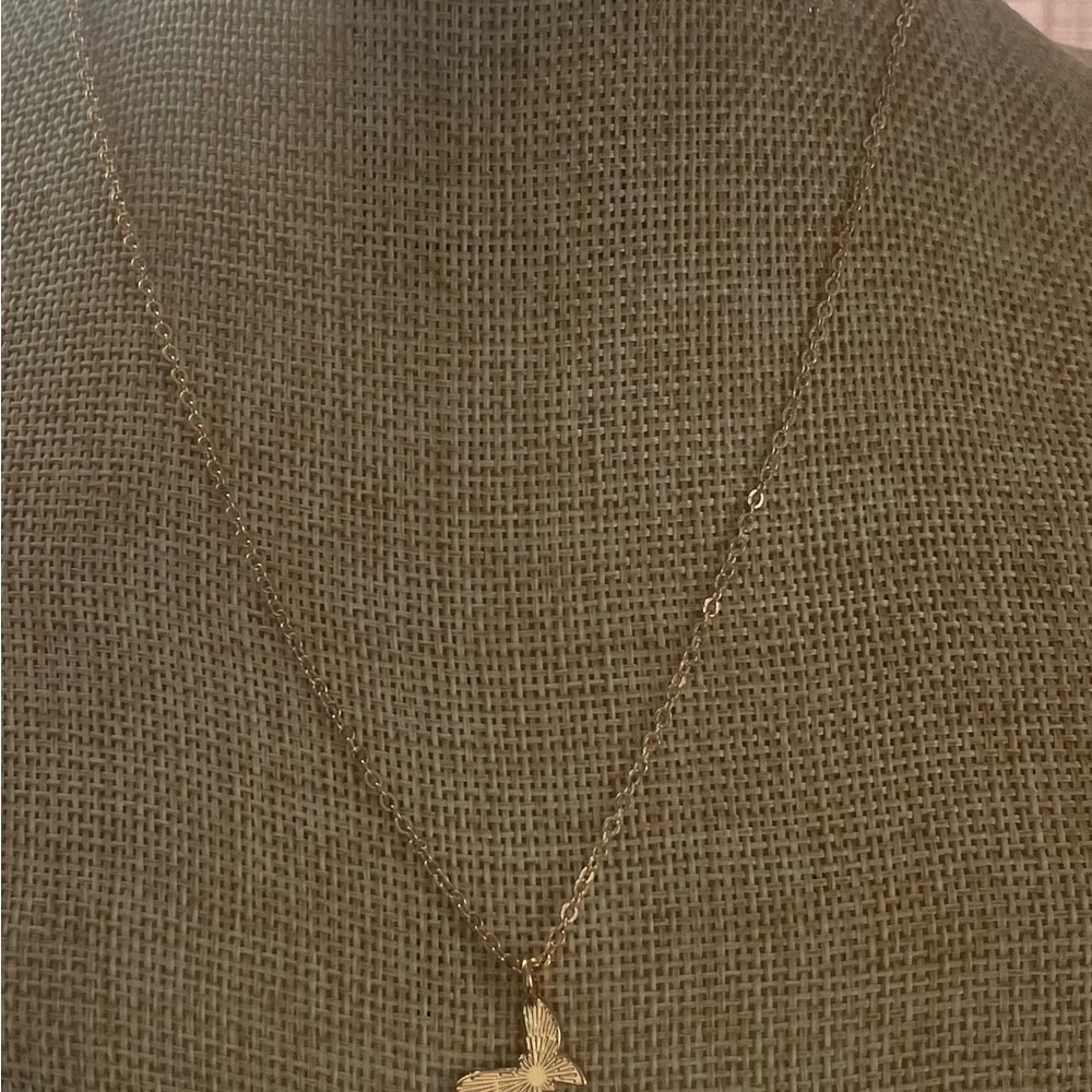 Gold Butterfly Pendant Necklace - Women Jewelry